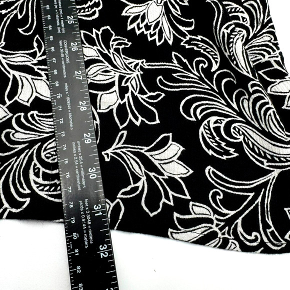 CATHERINES Women's‎ 4X Black White Floral Button Up Shirt Crinkle Lightweight - Picture 7 of 7